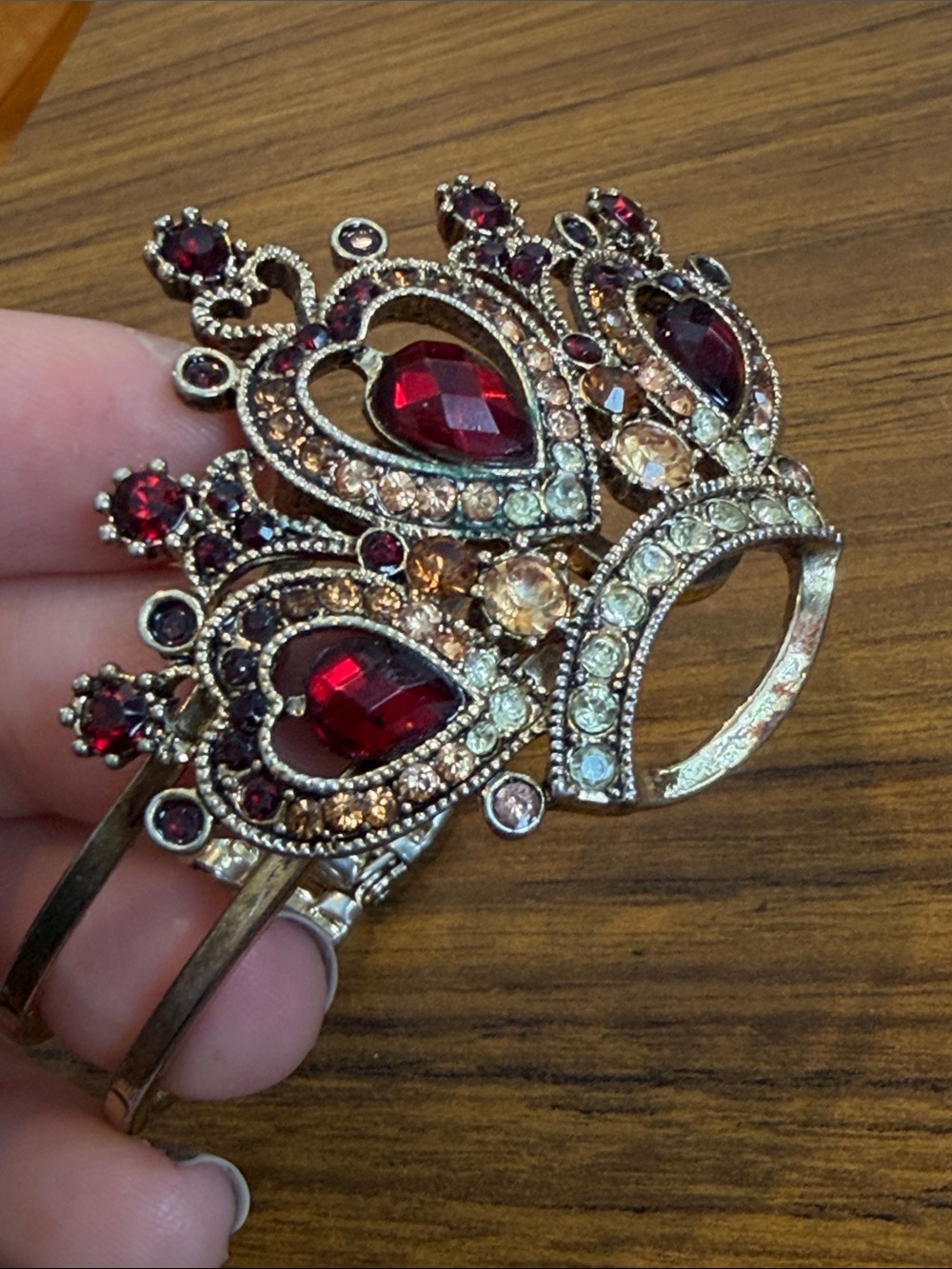 Betsey Johnson jewel encrusted crown bangle - Picture 2 of 4